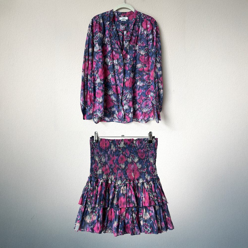 Isabel Marant Etoile Faded Night Blouse + Mini Skirt Set